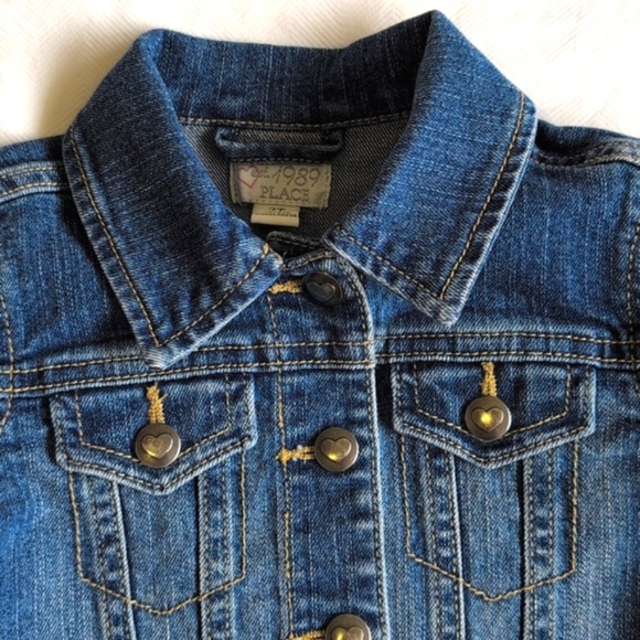 children's place classic denim jean jacket with snap closure 2T toddler girls - Picture 5 of 7
